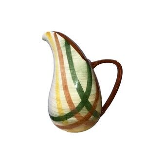 Vintage 1940s/1950s Vernon Kilns Vernonware Homespun Plaid 3 Quart Pitcher 11.5"